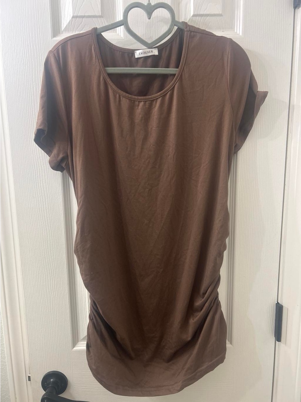 Everyday Brown Short-Sleeve Ruched Women’s Tee